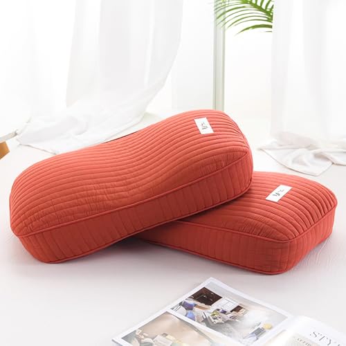 Orbezil 蕎麦枕 枕 まくら pillow 首が痛くならない 夏 寝返り 安眠枕 決明子 高反発 ふわふわ 健康枕 抗菌防ダニ 丸洗い 肩こり解消 父親/彼氏誕生日 オレンジ30*50cm