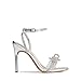 DREAM PAIRS Women's Double Bowknots Crystal Sandals Clear Slingback Heels Square Toe Shoes for Party Wedding Brielle,Size 8,Silver,SDHS2389W