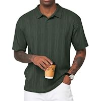 Men's Textured Stretchy Knit Polo Shirt (3 Colors) only
