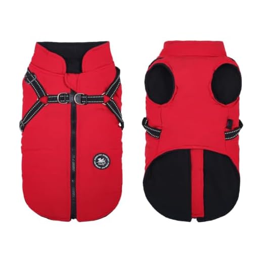 Norbi Pet Warm Jacket Small Dog Vest Harness Puppy Winter 2 in 1 Outfit Cold Weather Coat (M, Red)