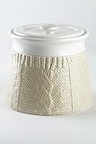 Kaffeedose / Vorratsdose aus Porzellan / Keramik, bicolor, weiß - sandfarbend, 1400 ml. Volumen, in schicker Strickoptik, aus der Kollektion Pullover von TOGNANA