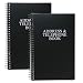Iconikal Spiral-Bound Address and Telephone Book with Plastic Cover, Black, 2-Pack