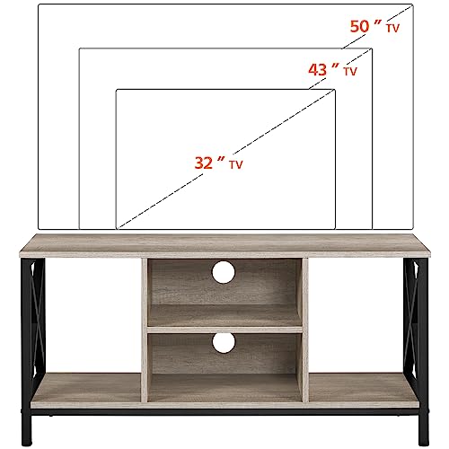 Yaheetech TV Stand for 50 Inch TV, Industrial TV Cabinet with X-Shape Structures & Open Shelves, Media Entertainment Center for Living Room & Bedroom - Image 6