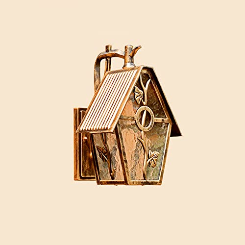 Applique murale extérieure étanche en verre rayé finition bronze rustique