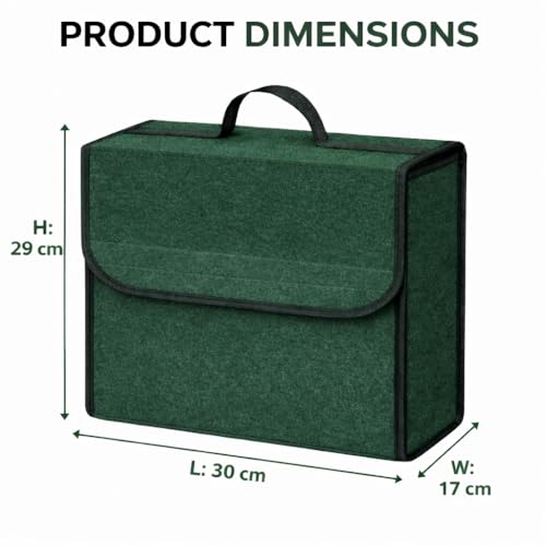 Image of JVCV Car Trunk Boot Organizer, Car Storage and Organizer Anti Slip Car Accessories Organizer for Car, Suv, Sedan, Truck, Minivan Anti Slip Bottom (Small - Green)