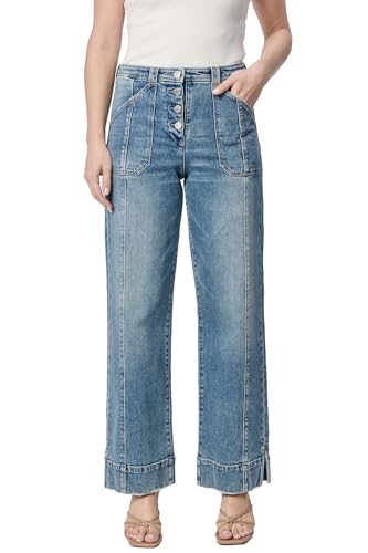 DEAR JOHN Holly Straight Leg Women's Jeans High Rise Full Inseam Comfort Streatch Denim