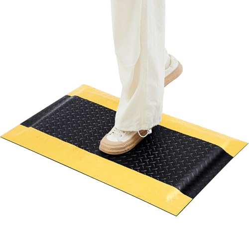 Timgle Anti Fatigue Mat 20" X 32", Diamond Plate Non Slip, 7/8" Thick