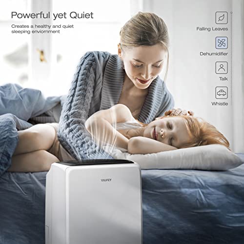 Yaufey 2500 Sq. Ft Home Dehumidifier For Medium To Large Rooms And Basements With Auto Or Manual Drainage, 0.48 Gallon Water Tank Capacity - Low Noise And 24 Hr Timer #TOP4