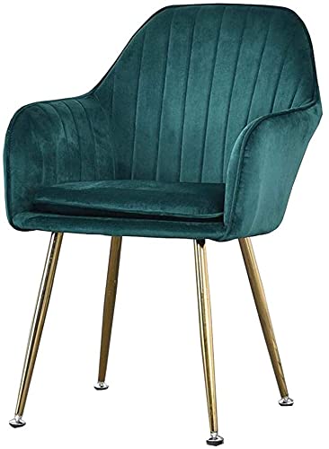 Chaise en velours vert pour salle à manger et salon au design ergonomique cosy