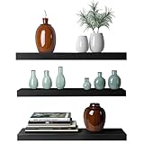 tablette murale noire laquée 【Installation Facile en 5 Étapes】 Montage simple avec les outils standards: perceuse électrique, marteau et tournevis cruciforme. Instructions illustrées incluses. Étape 1: Assembler le support. Étape 2: Percer les trous. Étape 3: Insérer les chevilles. Étape 4: Fixer le support au mur. Étape 5: Glisser l'étagère sur le support.