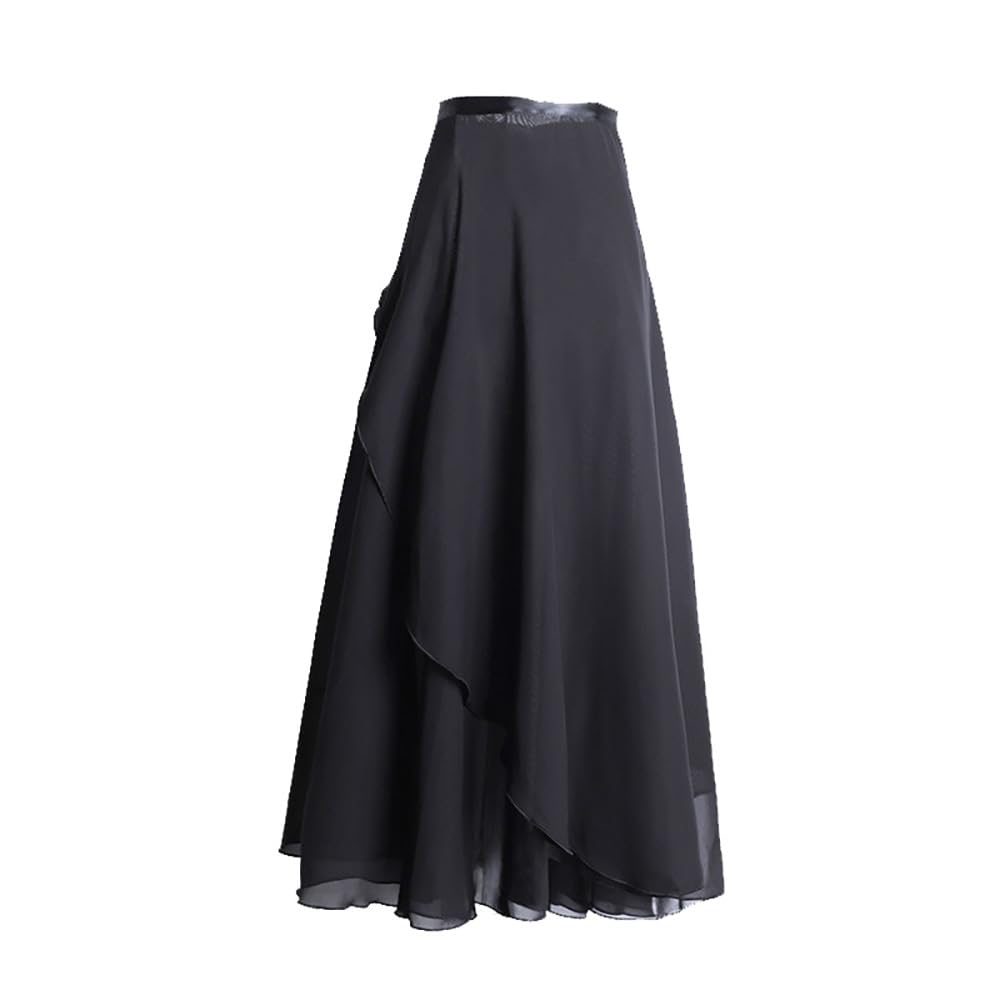 GenericWomen's Chiffon Dance Skirt Lyrical Ballet Long Skirt Stage Performance Skirt