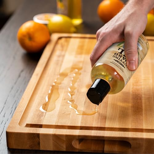 CLARK'S Cutting Board Oil - Food Grade Mineral Oil for Wood Cutting Board - Scented with Lavender & Rosemary Essential Oils - Butcher Block Conditioner - Restores and Protects Wood - Made in USA, 12oz