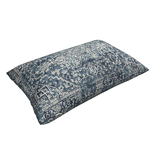 Gohdiwh Boho Lumbar Pillow Covers 12x20 Set of 2, Blue Carpet Pattern Decorative Throw Pillows Linen Ethnic Design Farmhouse Cushion Pillow Covers for Sofa Couch Outdoor Decor