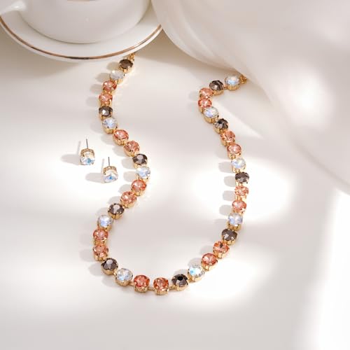 Image of Rubans Crystal Necklace Set Stylish Jewellery Gift for Women & Girls
