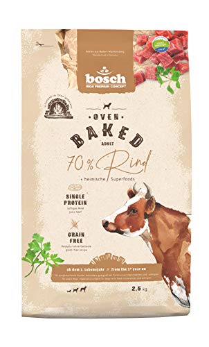 bosch HPC Oven Baked Rind | Im Ofen gebackenes Hundefutter für ausgewachsene Hunde aller Rassen | Single Animal Protein | grain-free | 1 x 2.5 kg