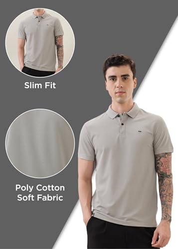 Image of Nostrum Cotton Half Sleeve T-Shirt for Men Boys, Regular Fit, Cherry, Stylish Mens T-Shirts, Polo T Shirt for Man, Collar T Shirts for Men