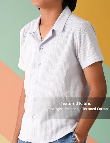 Image of Amazon Brand - Symbol Kids Boy's Half Sleeves Striper Regular Fit Shirt