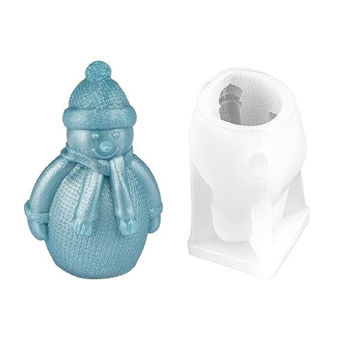 Moule en silicone bonhomme de neige | Taille de la figurine : 9,6 cm x 6,4 cm x 5,2 cm