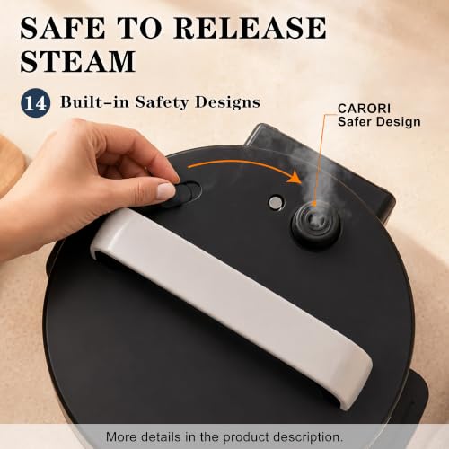 Image of CARORI 8QT Electric Pressure Cooker, 24 Programs, Touch and Dial Control