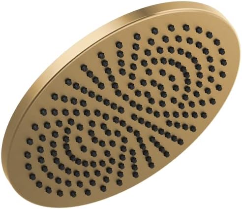 Delta-Faucet Single-Spray Raincan Shower Head, Gold Shower Head, Rainfall Shower Head, Round Shower Head, 2.5 GPM Flow Rate, Lumicoat Champagne Bronze 52158-CZ-PR25