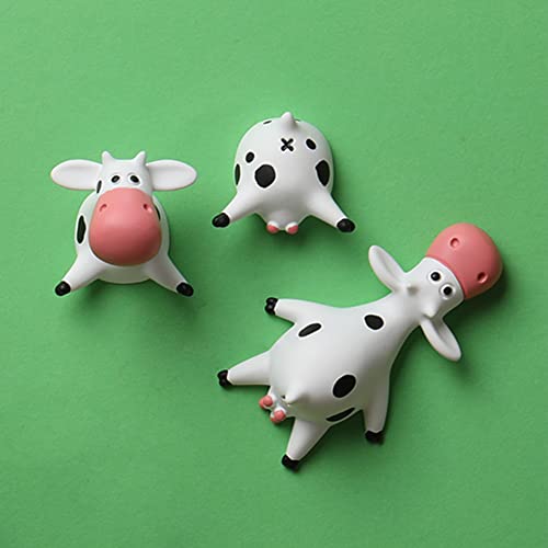 Set de 3 imanes decorativos de resina con forma de vaca miniatura 5