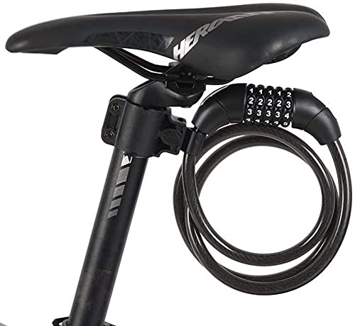 Antivol de vélo haute sécurité à code 5 chiffres pour VTT noir - 3