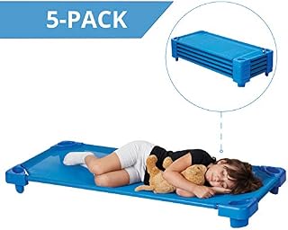 ECR4Kids Children’s Naptime Cot, Stackable Daycare Sleeping Cot for Kids, Heavy-Duty, 52-Inches L