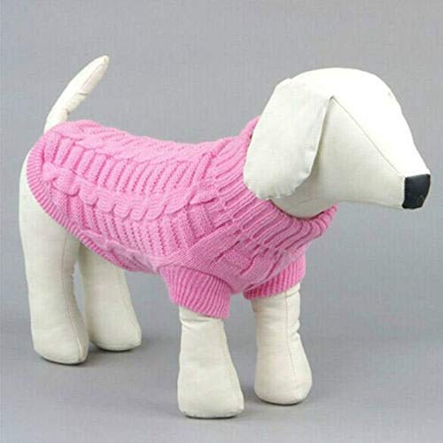 Qe High-elastic Solid Color Dog Sweater Teddy Dog Clothes, Size:XS(Green) c (Color : Pink)
