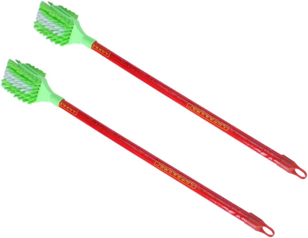 minkissy 2pcs Hotel Bathroom Brush Brush Holder Long Handle Scrubber for Thorough Cleaning Random Color