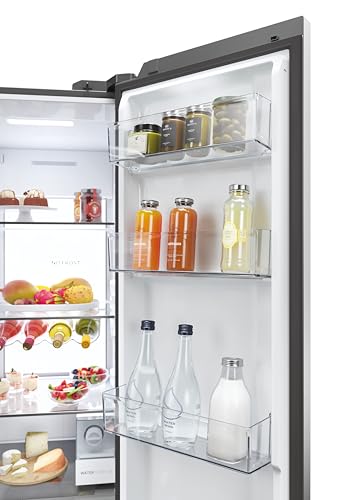 Haier Side by Side 90 Series 7 HSW79F18CIMM Réfrigérateur/Distributeur d'eau et de glaçons/Total No Frost/Capacité utile XXL/WiFi & application hOn/éclairage Daylight/façade en acier inoxydable