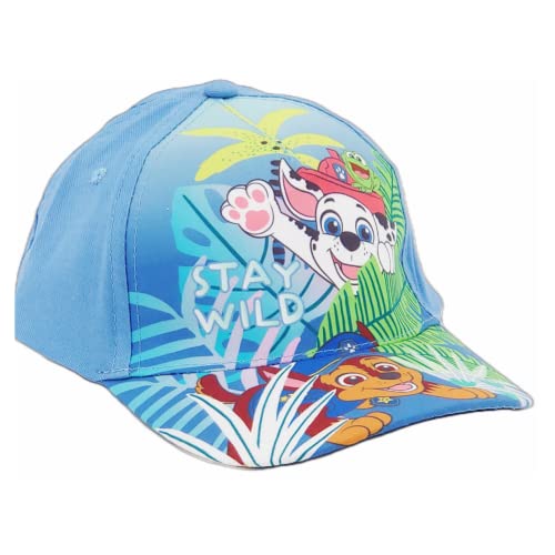 Paw Patrol Gorro para Niños, Gorra Ajustable, Diseño Patrulla Canina Chase Marshall Tropical, Gorra de Verano, Regalo para Niños - Azul Marino