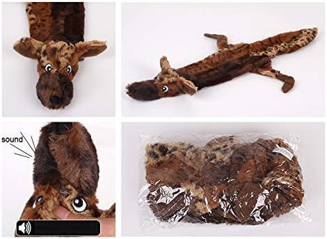 Soft Plush Dog Toys No Stuffing Dog Chew Toys Squeaky Dog Toys For Puppy Small Medium Dogs Playing Training Strong Big Dog Toy Rabbit Raccoon Wolf 60cm(23.6inch) Long (toy wolf) - Image 5