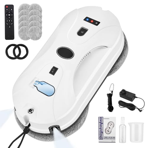 VeftBltrem - VeftBltrem robot window cleaner, 5600Pa Intelligent Window Cleaning Robot, 3 Cleaning Modes, Multiple Safety System,Edge Detection,Glass Cleaners for High-Rise Windows Ceiling, Outdoor Indoor (A) - -18%