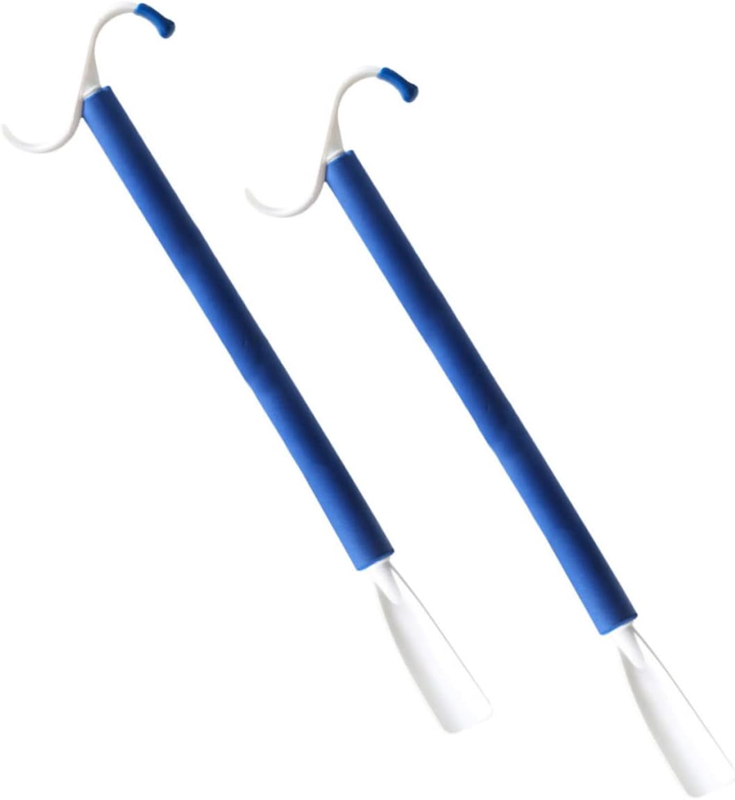 2pcs Dressing Sticks Shoe Horn Sock Aid Convenient Dressing Poles for Seniors Disabled and Pregnant Women Handicapped Aid Tool for Easy Outfit Changes