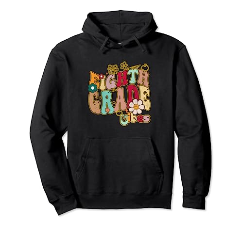 Geniales vibraciones de regreso a clases de octavo grado para hombres, mujeres y niños Sudadera con Capucha