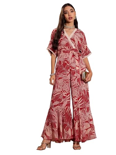 Image of Miss Chase Women's Keyhole Neck Regular Sleeve Regular Length Jumpsuit with Pockets