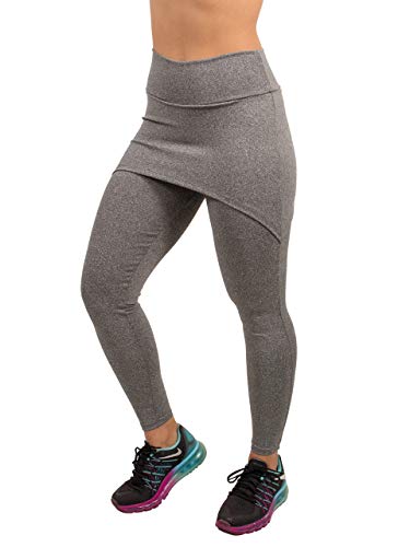 Calça Legging Akira Fitness Suplex Saia Tapa Bumbum Lisa Cintura Alta (Cinza, GG)
