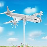 Quanqiuyi Metal Plane Garden Stake Decor, Unique Plane Garden Stake. Sturdy Metal Lawn & Patio Decor, Compact Housewarming Gift Art