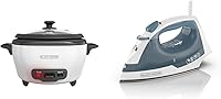 Vista 15 de BLACK+DECKER Olla arrocera de 3 tazas, RC503, 1.5 tazas de arroz crudo, cesta de cocción al vapor, recipiente antiadherente extraíble, un toque