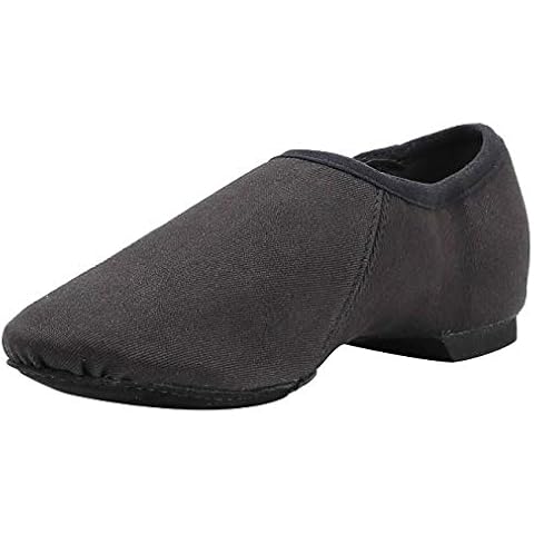 Linodes Stretch Canvas Upper Jazz Shoe Slip-on Dance Shoes for Girls and Boys (Toddler/Little Kid/Big Kid) Black (Stretch Canvas) Size: 11.5 Little Kid Cover