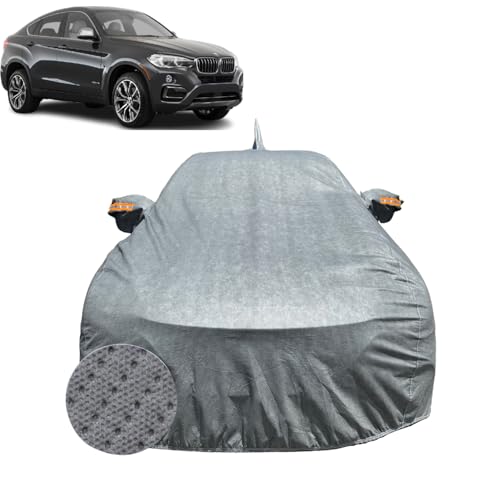 Image of Car Cover for BMW X6 (2015-2022) | 100% Waterproof Cover with Reflective Mirror Pockets | Dustproof, Scratchproof, Heatproof BMW X6 Car Cover |Soft Cotton Lining| Grey