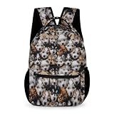KOYI Dog Backpack for Kids, Realistic Cute Puppy Dog School Backpack, Dog Backpack for School & Travel, Kids Dog Print Backpack, Elementary Boys Girls School Backpack, 16.5 Inch