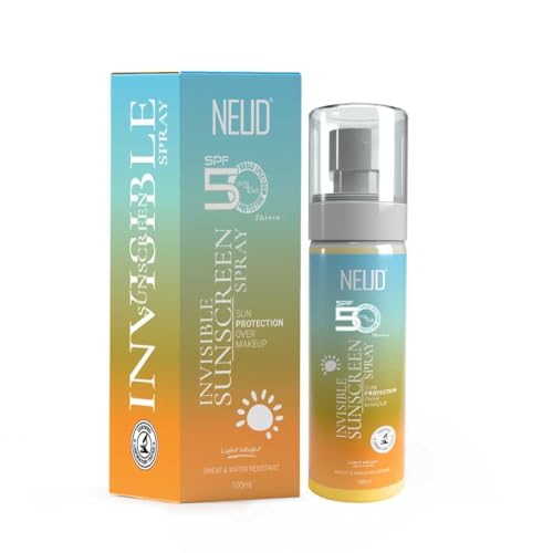 Image of NEUD 100ml Invisible Sunscreen Spray SPF 50++++ Waterproof, For Uva /B Sun Protection, Tan Removal, Pigmentation, No White Cast, Lightweight & Quick Drying, For Men & Women