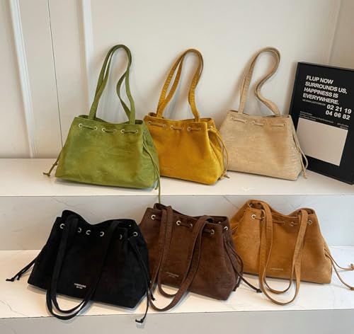 Slouchy Suede Hobo Bucket Bags Women Cute Underarm Shoulder Bag Crescent Crossbody Purses College Satchels Tote Handbag 2025 7