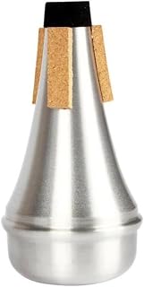 Trumpet Practice Mute, Aluminum Alloy Silver Silencer with Lightweight Compact Design, Wind Instrument Dampening Accessory for Quiet Practice, Warm Up, Performance Preparation and Daily Playing