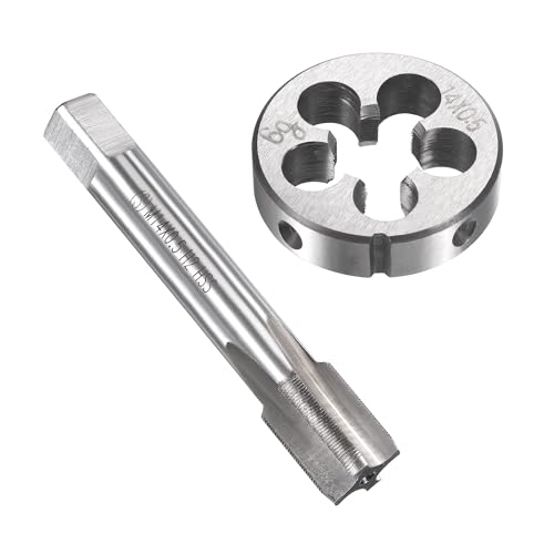 MACHSWON M14 x 0.5mm Metric Tap and Die Set - Machine Thread Screw Tap with Round Threading Die Kit for Thread Repair