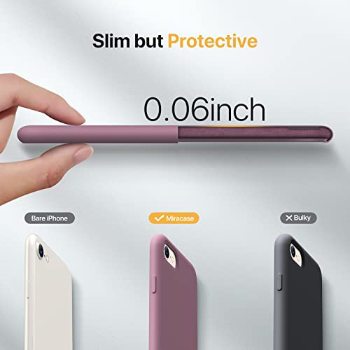 Image of Miracase Ultra Slim Designed for iPhone SE Case 2022(3rd Gen) /iPhone SE 2020 Case(2nd Gen) /iPhone 7 Case /iPhone 8 Case with Screen Protector, Multi-Color Silicone Shockproof Phone Case(Blackcurrant)