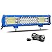 SKYWORLD 38cm 216W Barre Lumineuse LED de Travail 3 rangée Spot D'inondation Combo Faisceau Bleu Barre LED 4x4 avec Faisceau de Câblage Pour Voiture Camion Tracteur Offroad Véhicules ATV Utvs 12V 24V