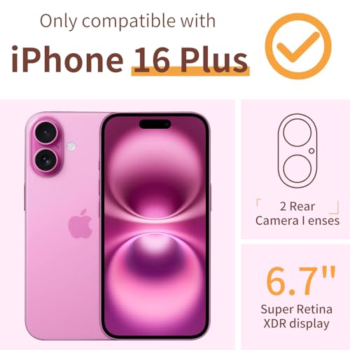 ilnehc for iPhone 16 Plus Case,[3 in 1] with Screen Protector & Camera Lens Protector, Flower Pattern Design,Clear Soft Shockproof Slim Floral Phone Cover for Women Girls 2024 6.7" (Magnolia/Blue) by ilnehc - Used condition - Image 2