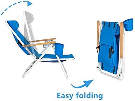 Miniatura 8 de Silla reclinable para patio, tumbona reclinable para camping, piscina, soportes de playa, muebles de camping, silla reclinable plegable, silla de